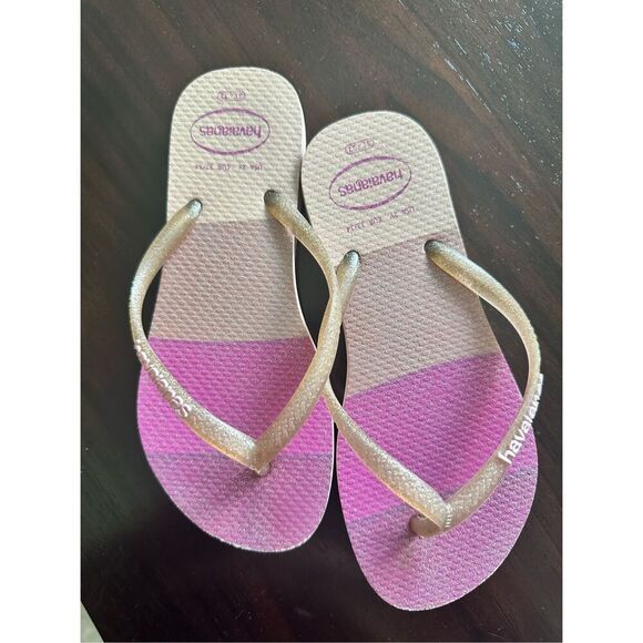 Haviana’s girls sandals sz 2 pink flip flops - Picture 1 of 3